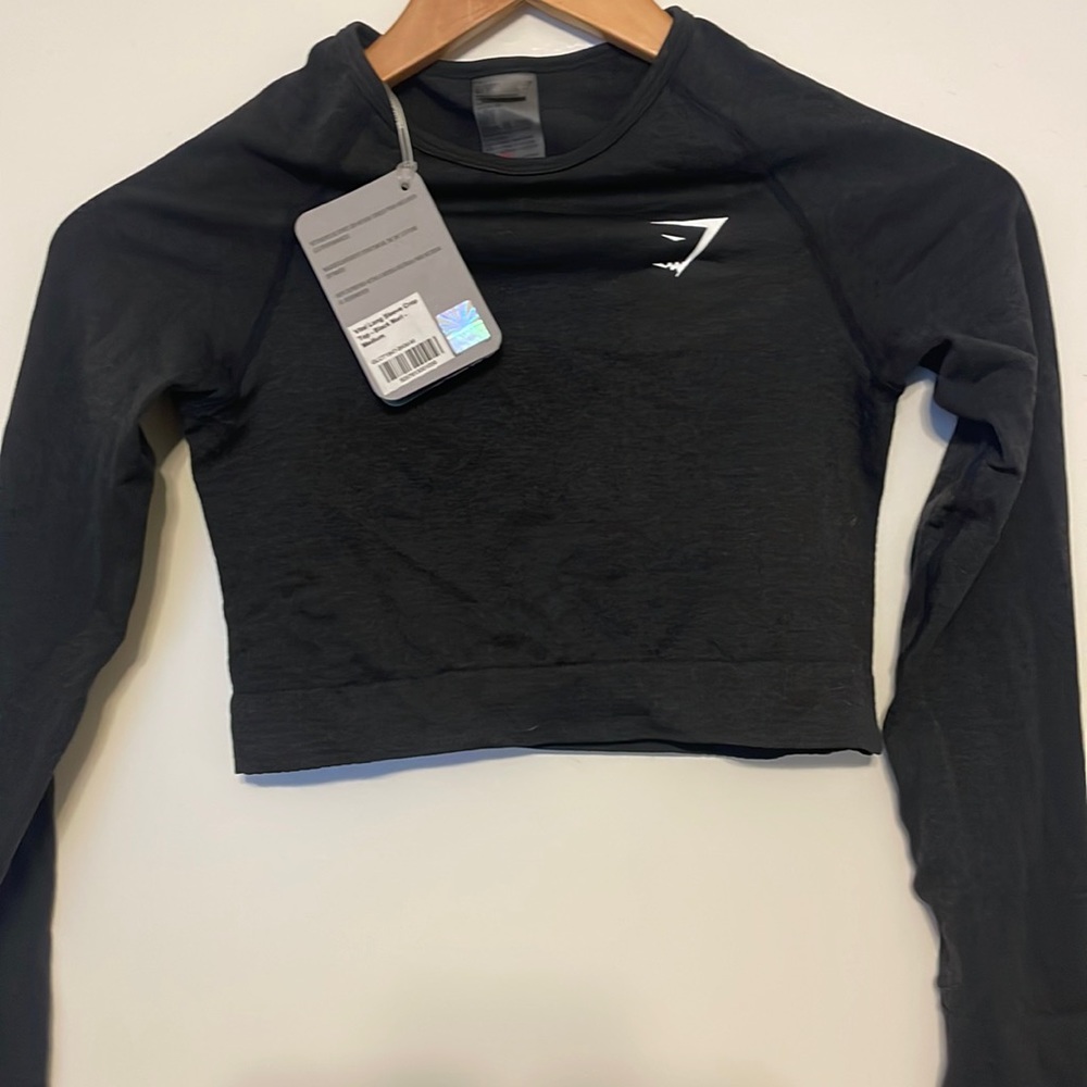 Gymshark vital long sleeve crop top black